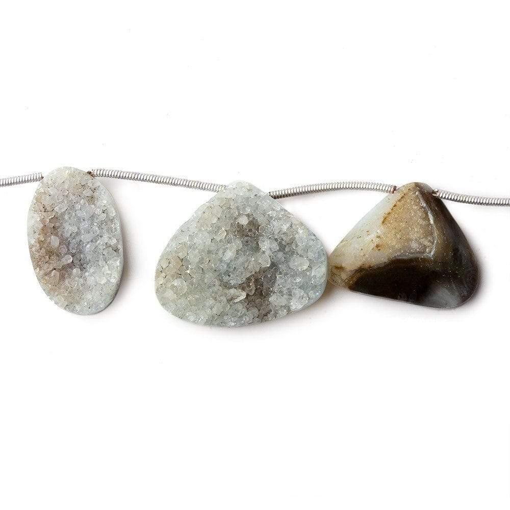 13x10-20x26mm Bi Color Agate Drusy Freeform Beads 7 Pieces - Beadsofcambay.com