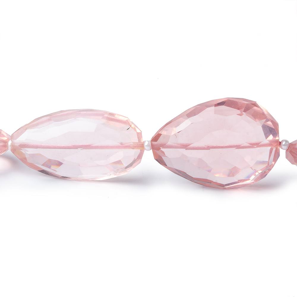 13x10-25x15mm Rose Quartz straight drilled faceted pears 16 inch 23 pieces AAA - Beadsofcambay.com