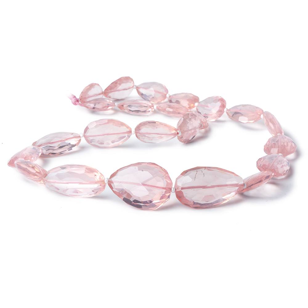 13x10-25x15mm Rose Quartz straight drilled faceted pears 16 inch 23 pieces AAA - Beadsofcambay.com