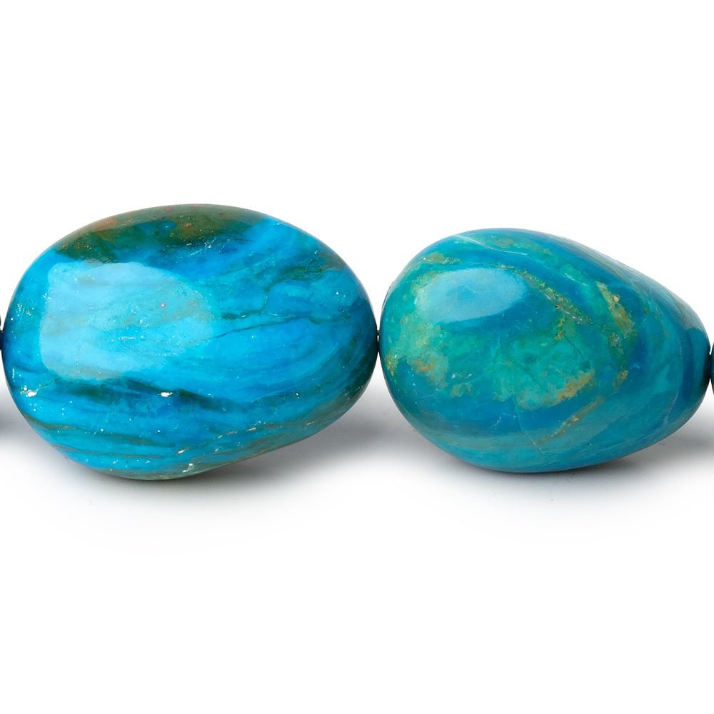 13x10-25x19mm Peruvian Blue Opalina Plain Nuggets 20 inch 28 Beads AA - Beadsofcambay.com