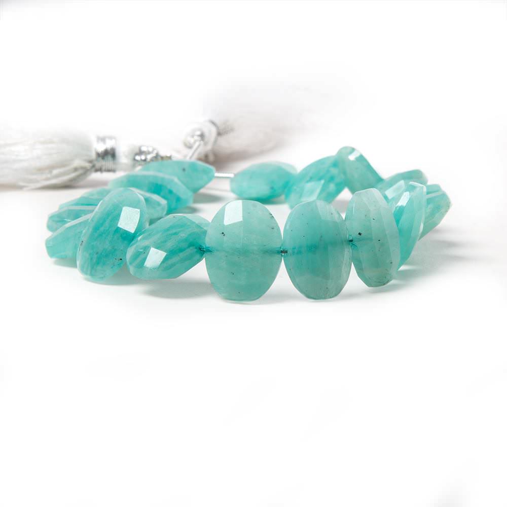13x10mm Amazonite side drilled Faceted Cushion Beads 7 inch 18 pieces - Beadsofcambay.com