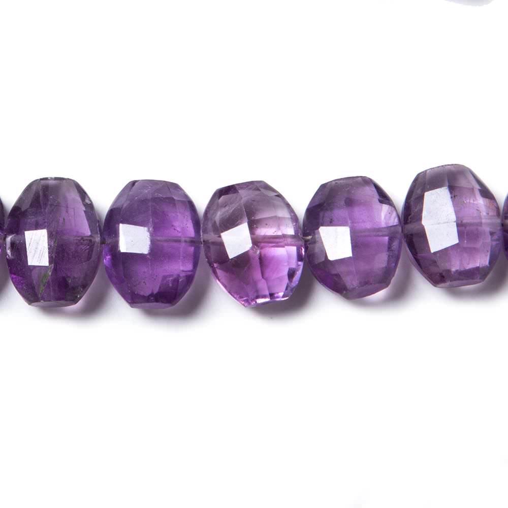 13x10mm Amethyst side drilled Faceted Cushion Beads 7 inch 15 pieces - Beadsofcambay.com