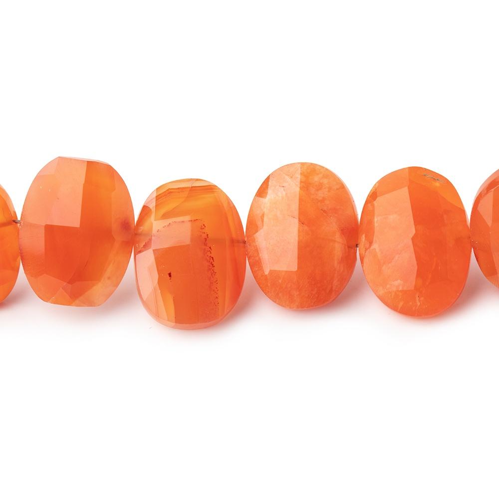 13x10mm Carnelian side drilled Faceted Cushion Beads 6 inch 16 pieces - Beadsofcambay.com