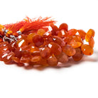 13x10mm Dark Carnelian side drilled Faceted Cushion Beads 7 inch 18 pieces - Beadsofcambay.com