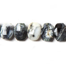 13x10mm Dendritic Opal side drilled Faceted Cushion Beads 7 inch 16 pieces - Beadsofcambay.com