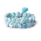 13x10mm Larimar Plain Pear Beads 7.5 inch 37 pieces AA - Beadsofcambay.com