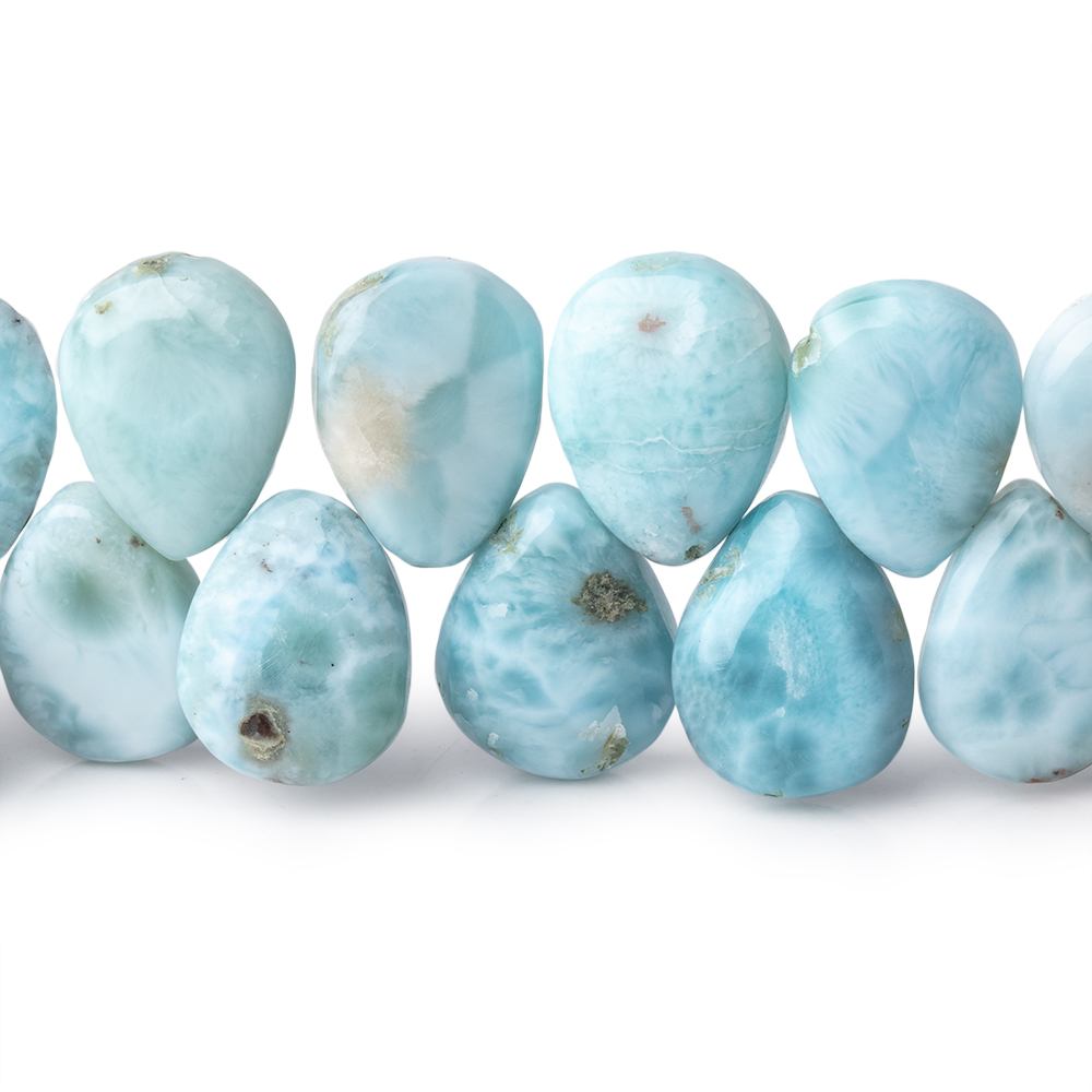 13x10mm Larimar Plain Pear Beads 7.5 inch 37 pieces AA - Beadsofcambay.com