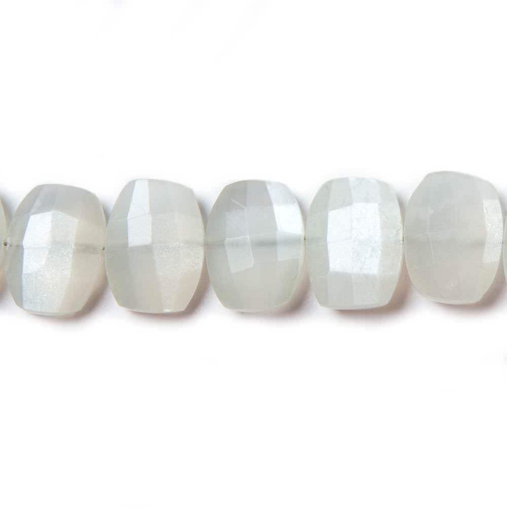 13x10mm Off White Moonstone side drilled Faceted Cushions 7 inch 17 Beads - Beadsofcambay.com