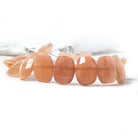 13x10mm Peach Moonstone side drilled Faceted Cushion Beads 7 inch 18 pieces - Beadsofcambay.com