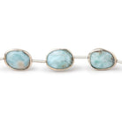 13x10mm Sterling Silver Bezel Larimar Faceted Nuggets 8 inch 11 Beads - Beadsofcambay.com