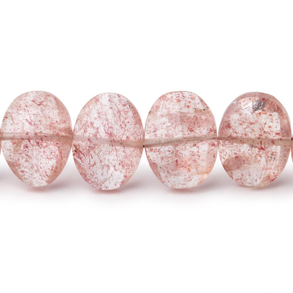 13x10mm Strawberry Quartz side drilled Faceted Cushions 7 inch 17 Beads - Beadsofcambay.com