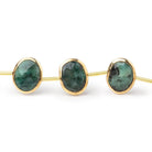 13x10mm Vermeil Bezel Emerald Faceted Nuggets 7 inch 12 Beads - Beadsofcambay.com