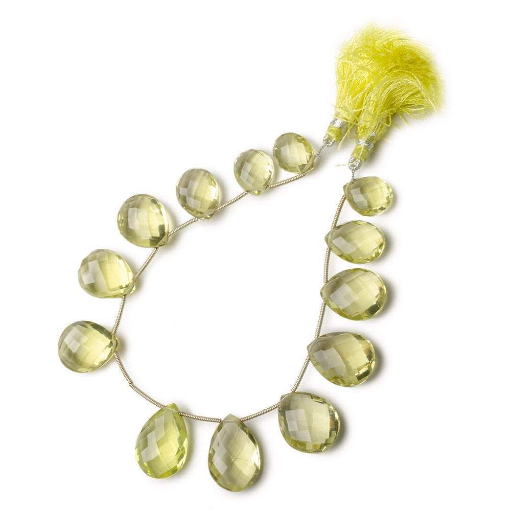 13x10x7- 20x14x8mm Lemon Quartz Pear Briolette 8 inch 13 pieces - Beadsofcambay.com