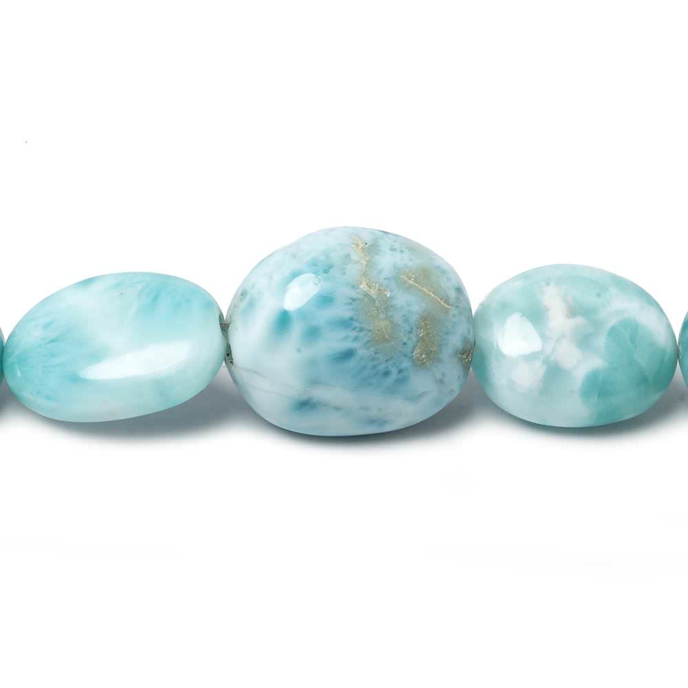 13x10x8-19x16x13mm Larimar plain nugget beads 19 inch 33 pieces - Beadsofcambay.com