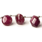 13x11-15x11mm Ruby top drilled faceted nugget Beads 8.5 inch 13 pieces - Beadsofcambay.com