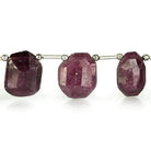 13x11-15x11mm Ruby top drilled faceted nugget Beads 8.5 inch 13 pieces - Beadsofcambay.com