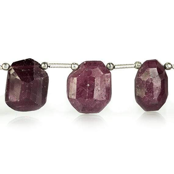 13x11-15x11mm Ruby top drilled faceted nugget Beads 8.5 inch 13 pieces - Beadsofcambay.com