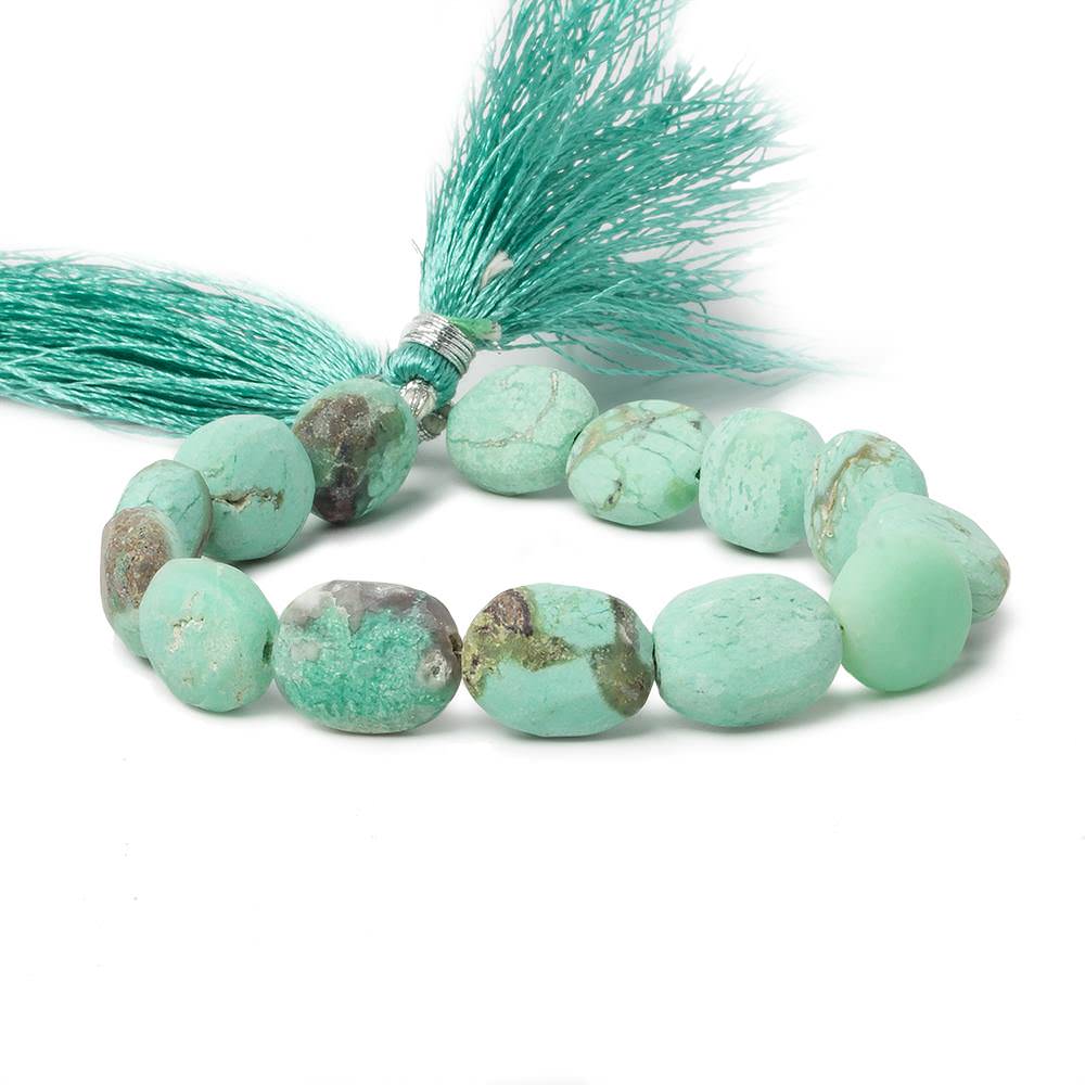 13x11-15x12mm Matte Chrysoprase plain nugget beads 8 inch 14 pieces - Beadsofcambay.com