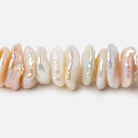 13x11-15x13mm Tri-Color Center Drilled Keshi Freshwater Pearls 16 inch 86 beads - Beadsofcambay.com