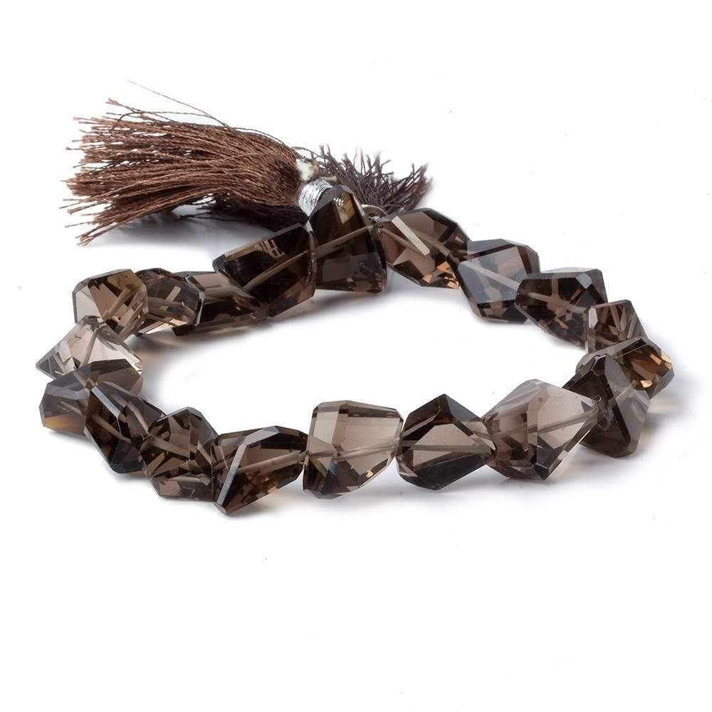 13x11-16x10.5mm Smoky Quartz Faceted Nugget Beads 9.75 inch 17 pcs - Beadsofcambay.com