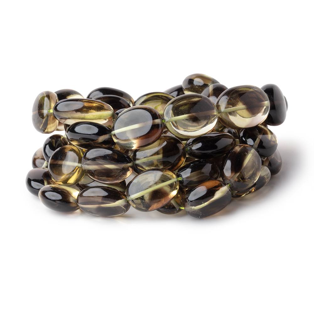 13x11-17x12mm Bi-color Quartz Straight Drilled Plain Oval Beads 16 inch 29 pieces - Beadsofcambay.com