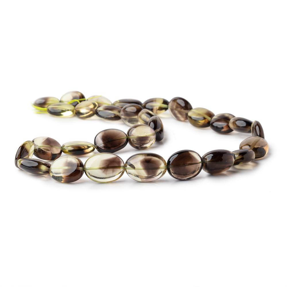 13x11-17x12mm Bi-color Quartz Straight Drilled Plain Oval Beads 16 inch 29 pieces - Beadsofcambay.com