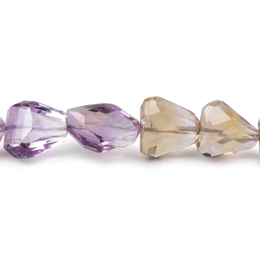 13x11-18x11mm Ametrine straight drilled faceted nuggets 15 inch 27 beads AA - Beadsofcambay.com