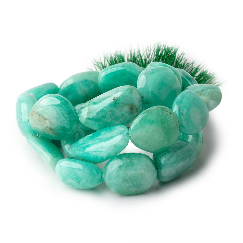 13x11-20x13mm Colombian Emerald Plain Nugget Beads 16 inch 25 pieces - Beadsofcambay.com