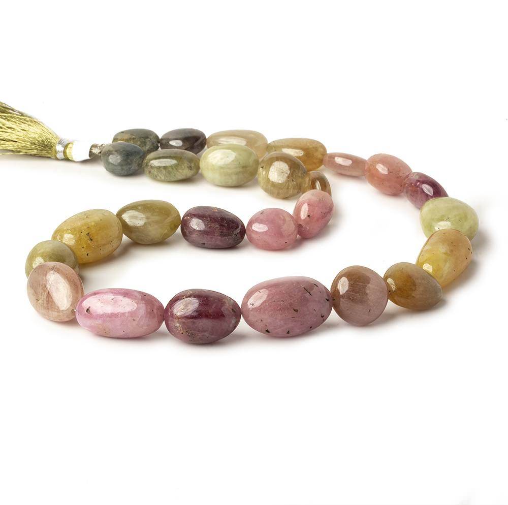 13x11-23x15mm Multi Color Sapphire & Ruby Plain Nugget Beads 17 inch 26 pieces - Beadsofcambay.com