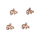 13x11mm Copper Charm Zuni Bear Set of 4 - Beadsofcambay.com