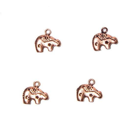 13x11mm Copper Charm Zuni Bear Set of 4 - Beadsofcambay.com