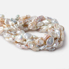 13x12-16x13mm Tri Color straight drilled Keshi Freshwater Pearls 16 inch 23 pieces AA - Beadsofcambay.com
