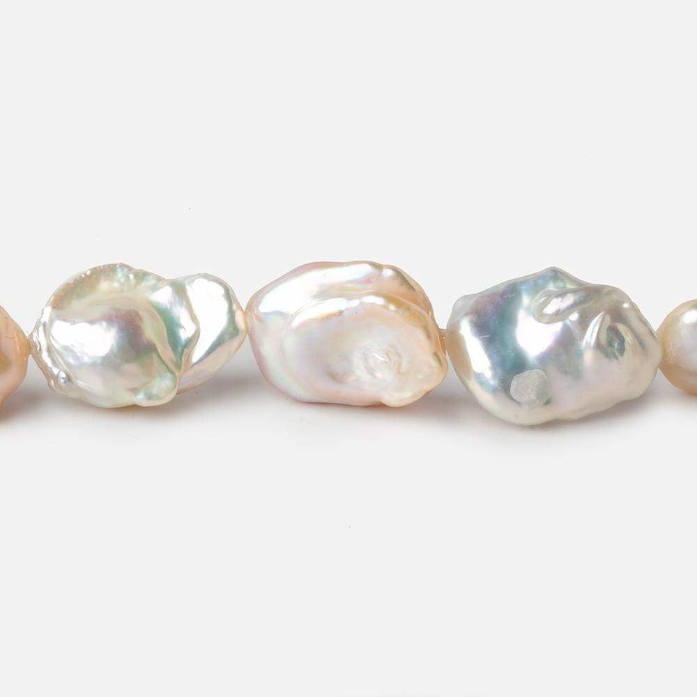 13x12-16x13mm Tri Color straight drilled Keshi Freshwater Pearls 16 inch 23 pieces AA - Beadsofcambay.com