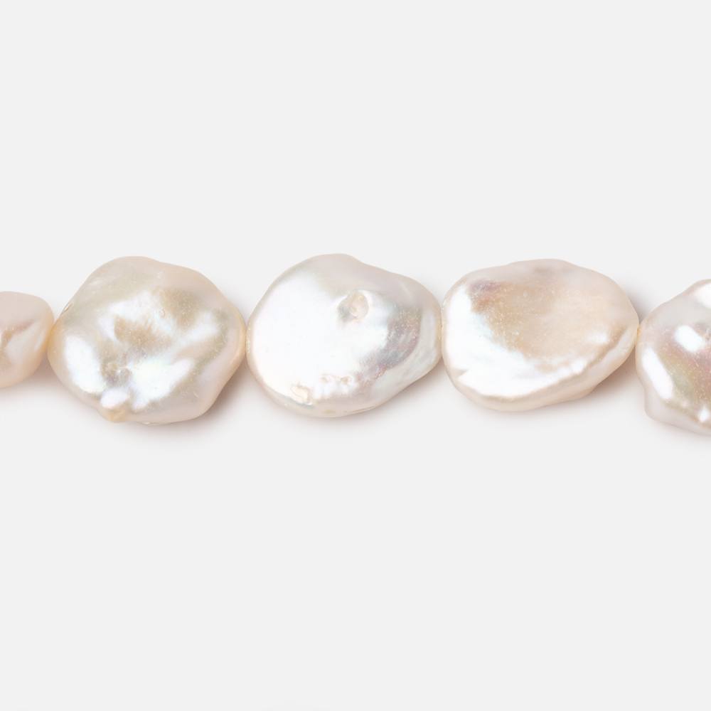 13x12-18x16mm Cream Keshi Freshwater Pearls 15.5 inch 25 beads AA - Beadsofcambay.com