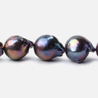 13x12-19x14mm Peacock Ultra Baroque Freshwater Pearls 15.5 inch 27 pcs - Beadsofcambay.com