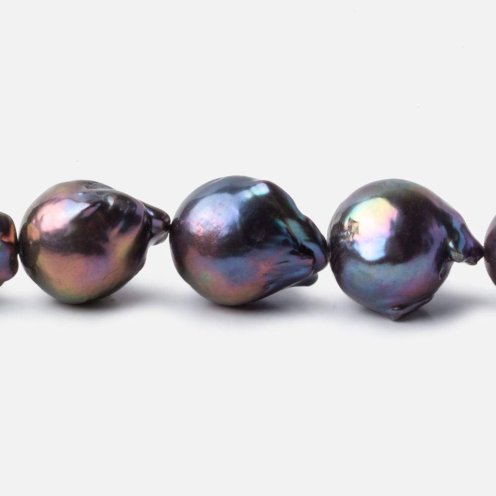 13x12-19x14mm Peacock Ultra Baroque Freshwater Pearls 15.5 inch 27 pcs - Beadsofcambay.com