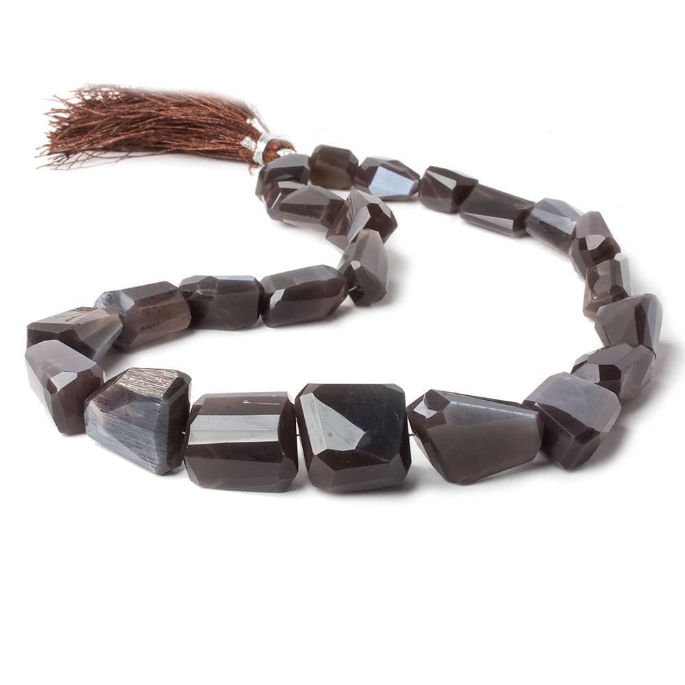 13x12-20x14mm Chocolate Moonstone faceted nugget beads 16 inch 24 pieces AAA - Beadsofcambay.com
