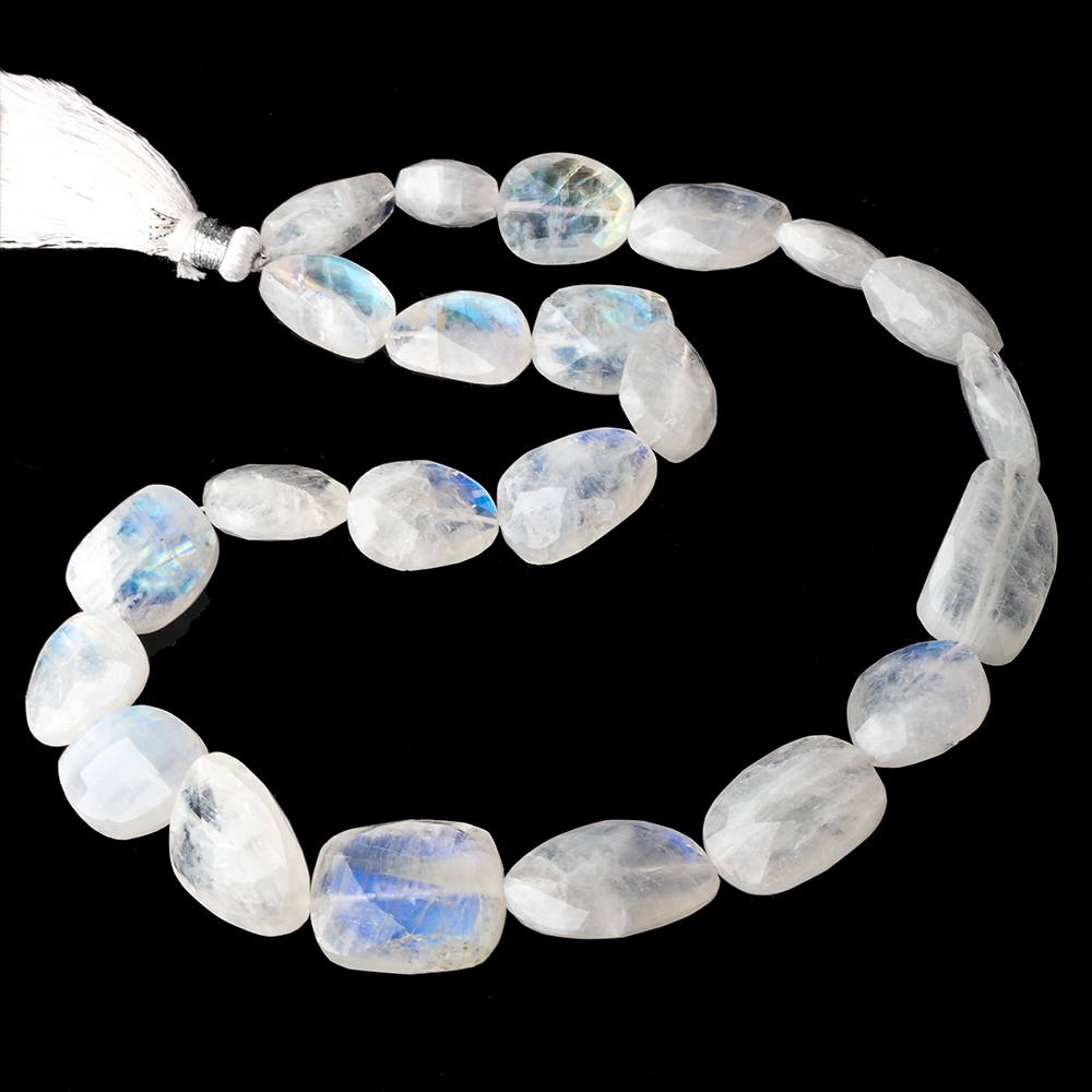 13x12-27x21mm Rainbow Moonstone faceted nuggets 14 inch 20 beads AA view 2