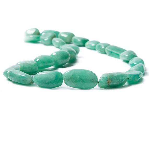 13x12.5-20.5x11.5mm Emerald plain nugget Beads 16 inch 25 pieces - Beadsofcambay.com