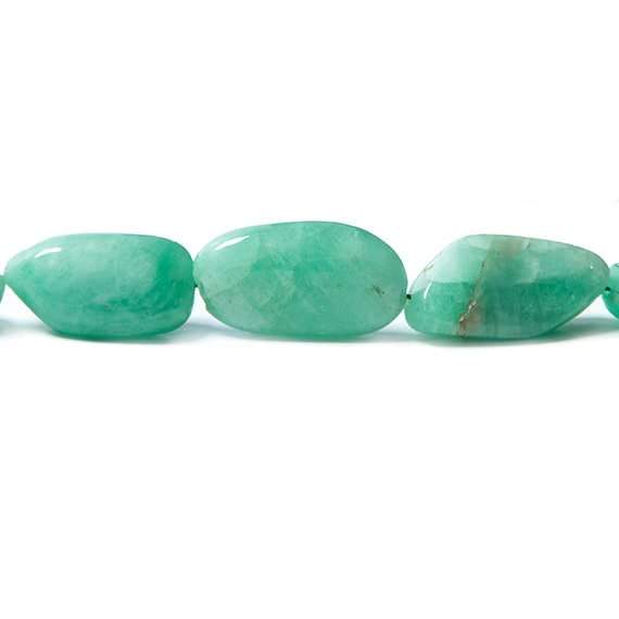 13x12.5-20.5x11.5mm Emerald plain nugget Beads 16 inch 25 pieces - Beadsofcambay.com