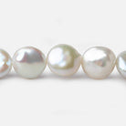 13x13-14x14.5mm White Coin Freshwater Pearls 16 inch pieces - Beadsofcambay.com