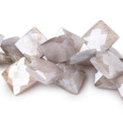 13x13-16x16mm Mystic Cream Moonstone Corner Drilled Faceted Squares 8 inch 35 beads - Beadsofcambay.com