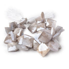13x13-16x16mm Mystic Cream Moonstone Corner Drilled Faceted Squares 8 inch 35 beads - Beadsofcambay.com