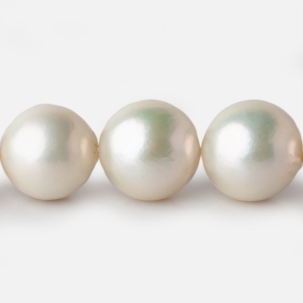 13x13-17x17mm Off White Near Round Freshwater Pearl 17 inch 30 pieces A - Beadsofcambay.com