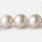 13x13-17x17mm Off White Near Round Freshwater Pearl 17 inch 30 pieces A - Beadsofcambay.com