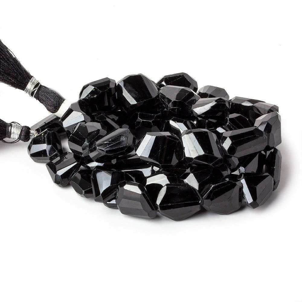 13x13-19x12mm Black Spinel Angular Faceted Nuggets 14 inch 25 beads - Beadsofcambay.com