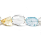 13x13-21x13mm Multi-Gemstone plain nugget beads 16 inch 23 pieces A - Beadsofcambay.com