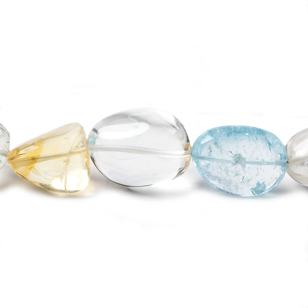 13x13-21x13mm Multi-Gemstone plain nugget beads 16 inch 23 pieces A - Beadsofcambay.com