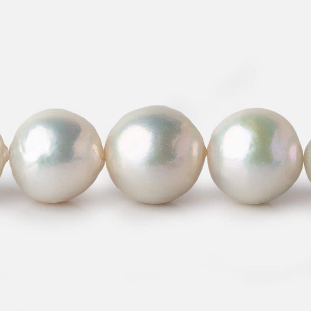 13x13.5-15x15.5mm Off White Near Round Freshwater Pearl 17 inch 31 pieces A - Beadsofcambay.com