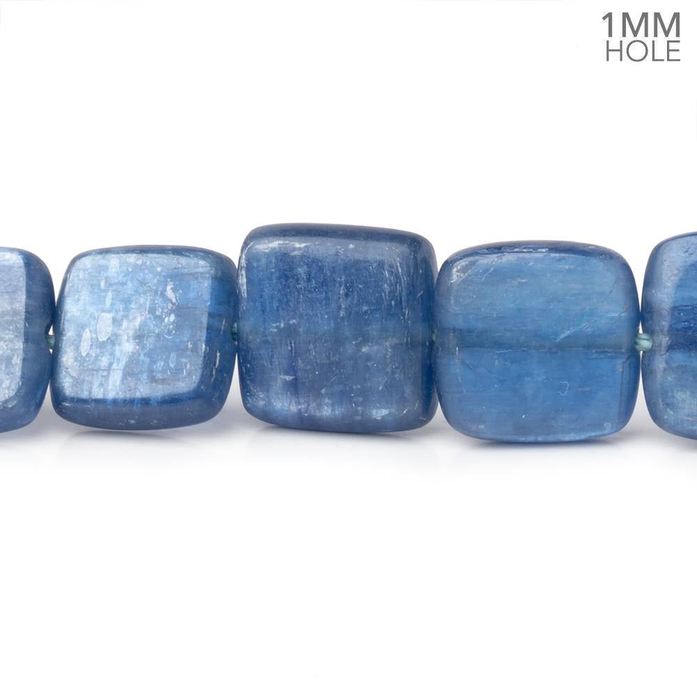 13x13mm Ceylon Blue Kyanite Plain Pillow Beads 16 inch 32 pieces 1mm Hole - Beadsofcambay.com